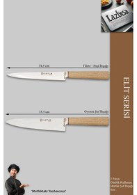 Resim Elite Serisi Mutfak Bıçak Seti 2 Li Et Sebze Şef Bıçak Mft-42346 Ceviz 
