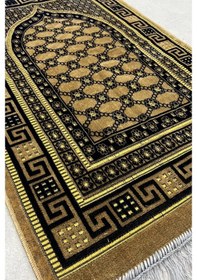 Resim Kadife Püsküllü Seccade Lacivert Çok Renkli 