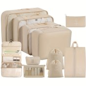 Resim 7 Parça Seyahat Organizatör Seti: Dijital Tuvalet Çantası, Kozmetik Saklama Torbaları ve Bagaj İçin Giysi & Ayakkabı Çantaları 