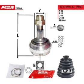 Resim MGA 70104 Aks Kafası Dış Absli Oto.Vıt. Marea Brava Bravo 95-98 1.6 16V 22×22×46 