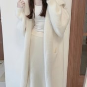 Resim Kadınlar İçin Şık ve Zarif Kaban - Uzun Dış Giyim Ceketi, Makinede Yıkanabilir Günlük & Resmi Kıyafetler için Kışlık Kazak, Soğuk Hava Dış Giysisi, Mevsimsel Moda, Kaliteli Dikişli Örgü, Dayanıklı Malzeme, Rahat Hırka, Ofis Kıyafeti 