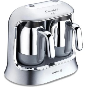 Resim Korkmaz Kahvekolik Twin Gri Otomatik Kahve Makinesi 