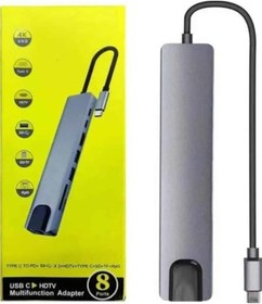 Resim Drnds Apple MacBook Pro/air Uyumlu Usb Type-c 8 In 1 Hub Dönüştürücü Çevirici Çoklayıcı Usb Hdmı Micro Sd 