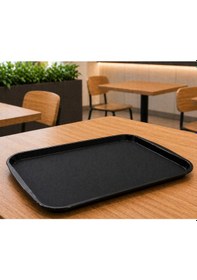 Resim 12 Adet Abs Servis Tepsisi Kaymaz Yüzeyli 32x44 Cm Siyah Renk Endüstriyel Kullanıma Uygun, Kırılmaz, Bpa Free 7 Renk Seçenekli 