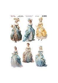 Resim Pirinç Dekopaj Kağıdı 30x42cm Pt-4165 Elbiseli Kadınlar 