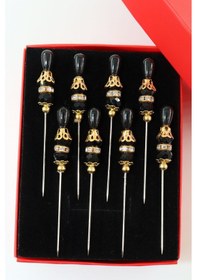Resim Numetal 8 Li Boncuklu Taşlı Eşarp İğnesi. Şal İğnesi. Türban İğnesi. Başörtü İğnesi. Eşarp Ve Şal İğnesi. Gümüş 