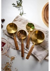 Resim 4'lü Ahşap Saplı Ölçü Kaşığı 