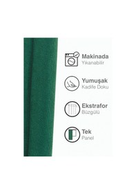 Resim Kadife Dokulu Deniz Yeşili Ada Fon Perde Ekstrafor Büzgülü Deniz Yeşili 