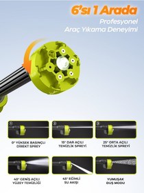 Resim 7go 7cw02 Akülü Şarjlı Yüksek Basınçlı Araç Ve Bahçe Yıkama Temizleme Tabancası 2 Batarya + 5 M Hortum 