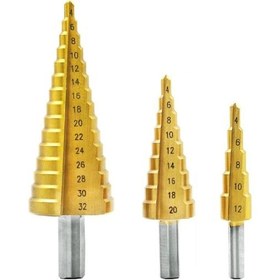 Resim Depomega Kademeli Matkap Ucu Sac Delme Seti 3'lü 