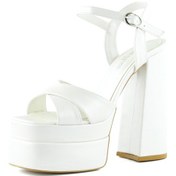 Resim Erkan Saçmacı Whitney İnci Beyaz Sedef Önü Arkası Açık Çift Platformlu Bantlı Abiye Gelin Ayakkabısı 