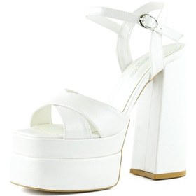Resim Erkan Saçmacı Whitney İnci Beyaz Sedef Önü Arkası Açık Çift Platformlu Bantlı Abiye Gelin Ayakkabısı 