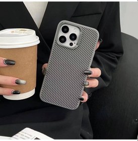 Resim İphone 14 Pro Max Uyumlu Kılıf Magsafe Şarj Özellikli Karbon Fiber Görünümlü Zore Troy Kapak-gümüş Gümüş 
