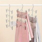 Resim 1 adet Çok Katmanlı Metal Pantolon Askısı, Etek Klipsi, Ev Katlanabilir Pantolon Askısı, Dikişsiz Şort Etek İç Çamaşırı Saklama Düzenleyici 
