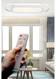 Resim Modern Led Avize Plafonyer Üç Renkli Beyaz Kumandalı Çok Renkli 