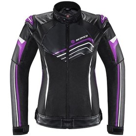 Resim Motosiklet Kadın Montu 4 Mevsim Maxdura 600-d Dayanıklı Kumaş Ve Deri Women Motor Mont Purple 