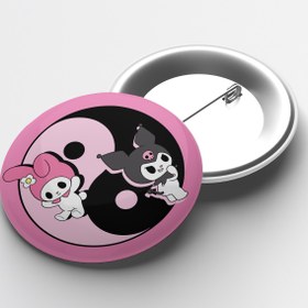 Resim Atölye Çizgi Anime Kuromi And My Melody Iğneli Buton Rozet 58mm 
