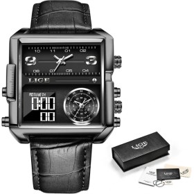 Resim Hanyang Siyah Lıge 2022 Yeni Moda Kırmızı Kare Izle Erkekler Spor Askeri Kuvars Rahat Su Geçirmez Kol Saati Chronograph Relogio Masculino + Kutu (Yurt Dışından) 