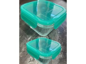 Resim Paşabahçe Kahvaltılık Saklama Kabı Silikon Vakumlu Kase Kilitli Cam Saklama Kabı 2 Adet 355CC 