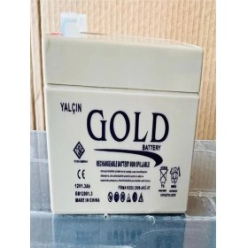 Resim Yalçın Gold 12 Volt 1,3 Amper Akülü Çocuk Arabası Akü / Besleme Aküsü. Yeni Üretim. 