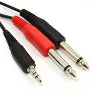 Resim 3.5 mm Stereo to 2x6.3 mm Mono Kablo 3 metre 