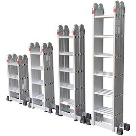 Resim Çok Amaçlı Alüminyum Katlanır Akrobat Merdiven En131 Sertifikalı 4x4 Basamaklı 1 Adet 