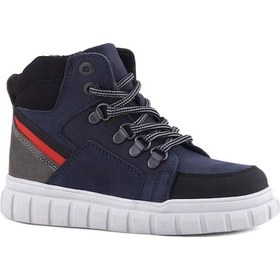 Resim Rakerplus Hakiki Deri Lacivert Fermuarlı Erkek Çocuk Bot Lacivert 