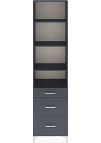 Resim Arges Dolap 4 Raflı 3 Çekmeceli 60x30x243 Antrasit-antrasit Antrasit 