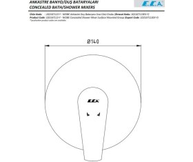 Resim Eca Niobe Ankastre Duş Bataryası Sıva Üstü Grubu 102167113-Y 