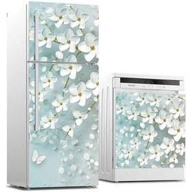 Resim Buzdolabı Ve Bulaşık Makinası Beyaz Eşya Sticker Kaplama 3D Mavim 