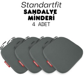 Resim Xpermate 6'lı Standartfit Oval Sandalye Minderi 42x42x5 Antrasit 
