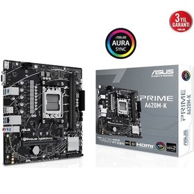 Resim Asus Prıme A620m-k Ddr5 6400+ Oc Hdmı Vga M.2 Am5 
