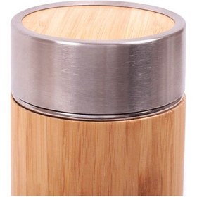 Resim Yılbaşı Temalı Isme Özel Bambu Çelik Termos 