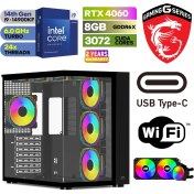 Resim MSI Gaming Pc Ddr5 – Rtx 4060 8gb – Intel I9 14900KF – 32GB 64GB Ram – 1 Tb M.2 SSD – Sıvı Sogutmalı – Windows 11 Pro Masaüstü Bilgisayar 