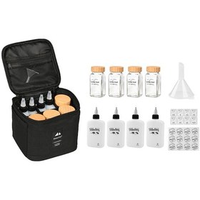 Resim Baharat Şişesi Seti Saklama Çantası Taşınabilir Kamp Baharat Dağıtıcı Seti Black Set Büyük Britanya Siyah 