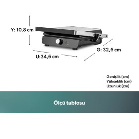 Resim Homend Grilliant 1349H 4 Dilim Kapasiteli Gövdeli Döküm Plakalı Tost ve Izgara Makinesi Inox 2000W 