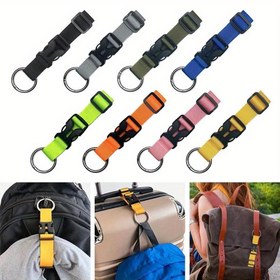 Resim 1 adet Dayanıklı Polyester Bagaj Kayışı, Ayarlanabilir Toka & Metal Halka ile - Güvenli Taşıma için Taşınabilir Seyahat Çantası Tutacağı, Açık Hava Maceraları için İdeal Çok Renkli Valiz Kemeri, Seyahat Bagajı 