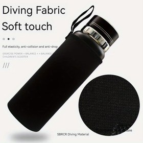 Resim 750/1000/1500 ml Şişeler için Siyah Polyester Yalıtımlı Su Şişesi Kılıfı - Yumuşak Dokunuşlu, Çarpışma ve Düşme Karşıtı Tasarım, İçecekleri Sıcak veya Soğuk Tutuyor, Dış Mekan Aktiviteleri için Mükemmel, Su Şişesi Tutucu 