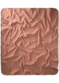 Resim Cigit Dantel İşlemeli Tekkat Müslin Battaniye 100x100 Cm +/- 3 Cm Açık Kahverengi Kahverengi 