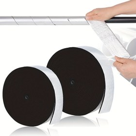 Resim Kendinden Yapışkanlı Boru Yalıtım Bandı - Kışlık Donma Koruma için Köpük & Folyo Bant, Su Geçirmez Kauçuk Malzeme, Sıcak & Soğuk Su Boruları için İdeal 