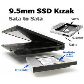 Resim 9.5Mm Slim 2.Hdd Ssd Kızak Caddy Harddisk Yuvası 
