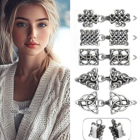 Resim Viking Serisi Avrupa ve Amerika Retro Alaşım Kazak Klipsleri, Eşarp Hırka Düğme Yaka Klipsleri, Kaymaz Sıkılaştırma Klipsleri, Üç Renkli Eşleştirme Klipsleri, Kadın Arkadaşlar için Ucuz Lüks V-Jaket Yaka Aksesuarları, şık aksesuarlar, zarif klipsler, metal klipsler, sanatkar detayları, trend bir beyan, eşarp klipsleri, skinny eşarplar 