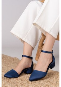 Resim Dary Topuklu Lacivert Saten Detaylı Topuklu Ayakkabı Renkli Çok Renkli 