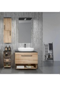 Resim Orka Knidos 90 Cm Mdf Legnano Banyo Dolabı Alt Modül Ve Lavabo Çok Renkli 