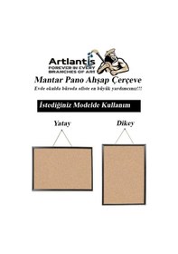 Resim Mantar Pano Mdf Çerçeve 45x60 Cm 1 Adet Harita Çivisi Hediyeli Duvara Monte Mantar Çerçeve Evde Okulda Büroda Ofiste 