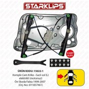 Resim Cam Kriko Kızaklı Saclı Sol Ön Skoda Fabia 1999-2007 (6Y1837461) 