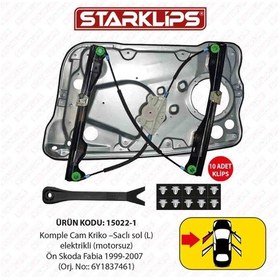 Resim Cam Kriko Kızaklı Saclı Sol Ön Skoda Fabia 1999-2007 (6Y1837461) 