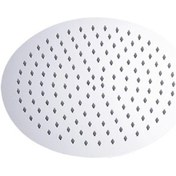 Resim T-May Banyo Sardes Oval Ince Tepe Duş Seti Başlığı 25X25 Paslanma Krom 