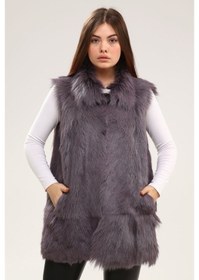 Resim Leatinn Açık Mor Kadın Deri Yelek Çok Renkli 