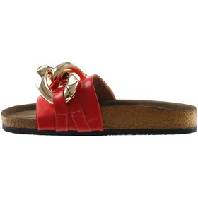 Resim Bueno Shoes Kırmızı Napa Deri Kadın Düz Terlik 05wt066 